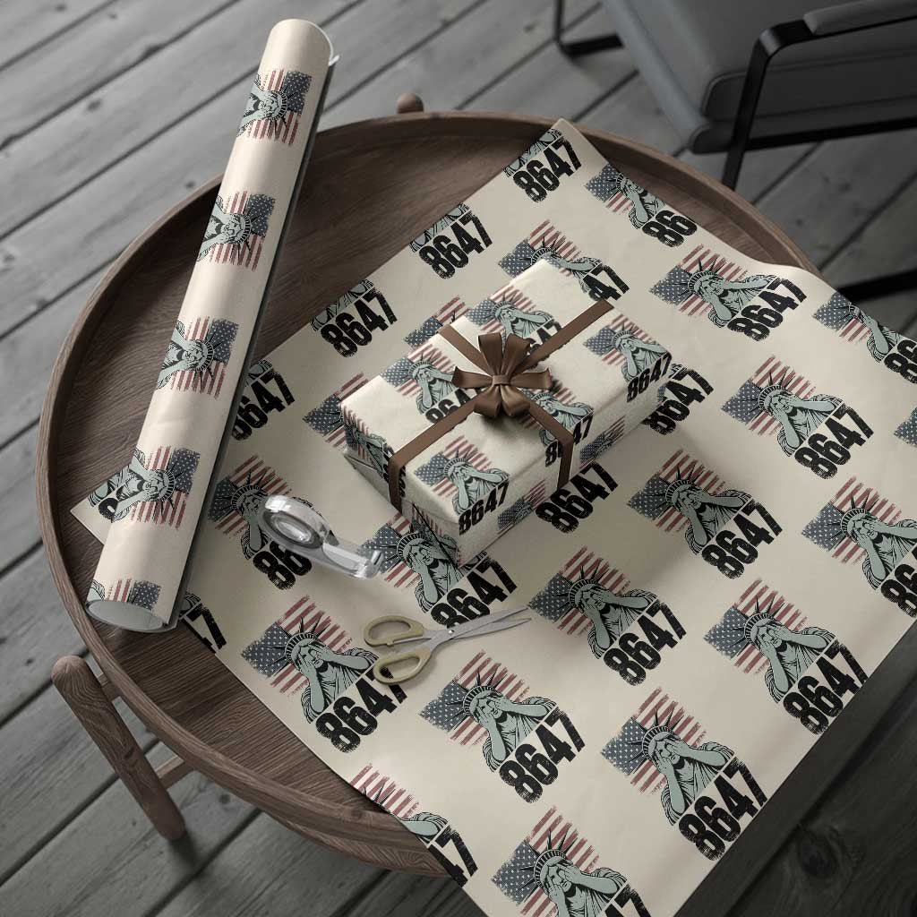 8647 Statue Of Liberty Wrapping Paper Roll Political Satire Protest Poster Graphic TS12 Beige Print Your Wear