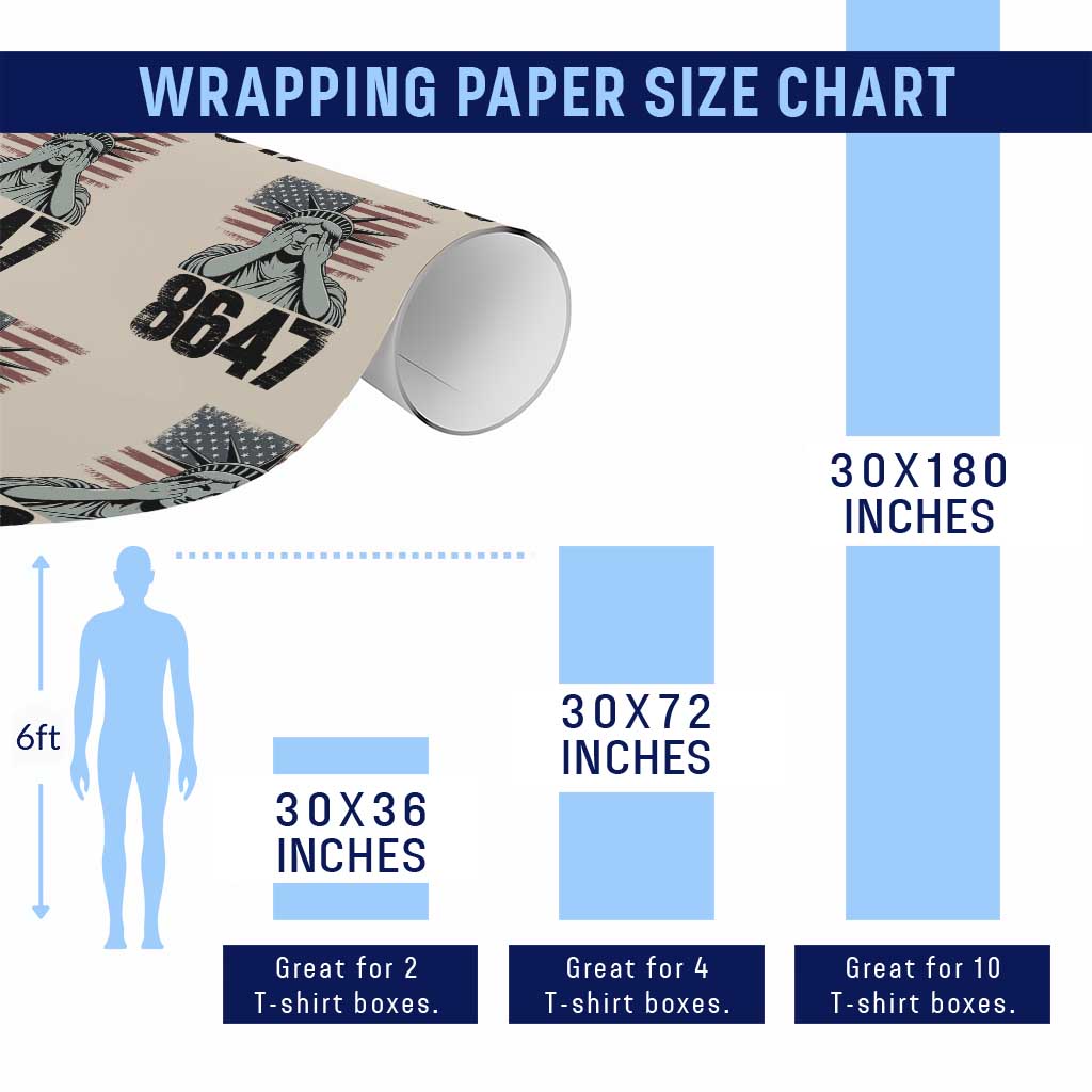 8647 Statue Of Liberty Wrapping Paper Roll Political Satire Protest Poster Graphic TS12 Print Your Wear