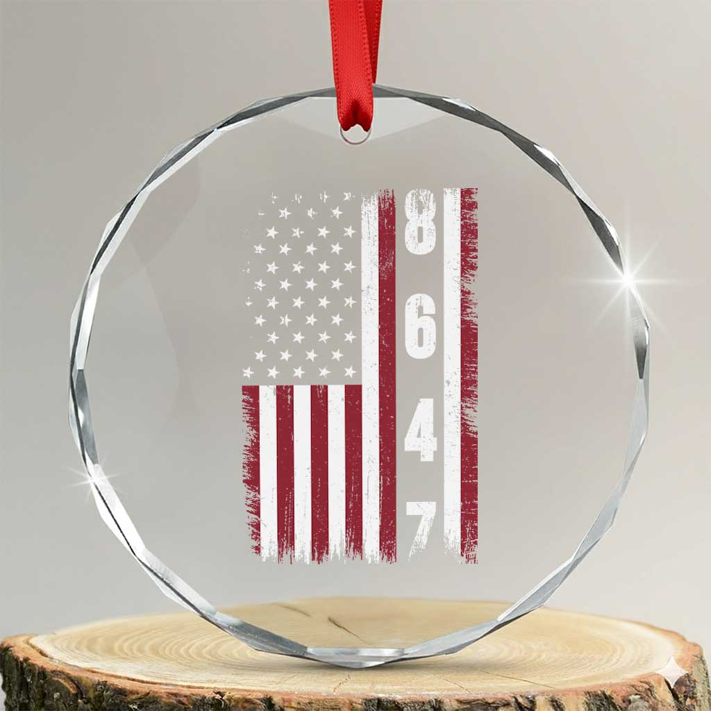 8647 Vintage US Flag Crystal Glass Ornament Political Expression Apparel For Democrats TS12 Transparent Glass 3'' Circle Print Your Wear