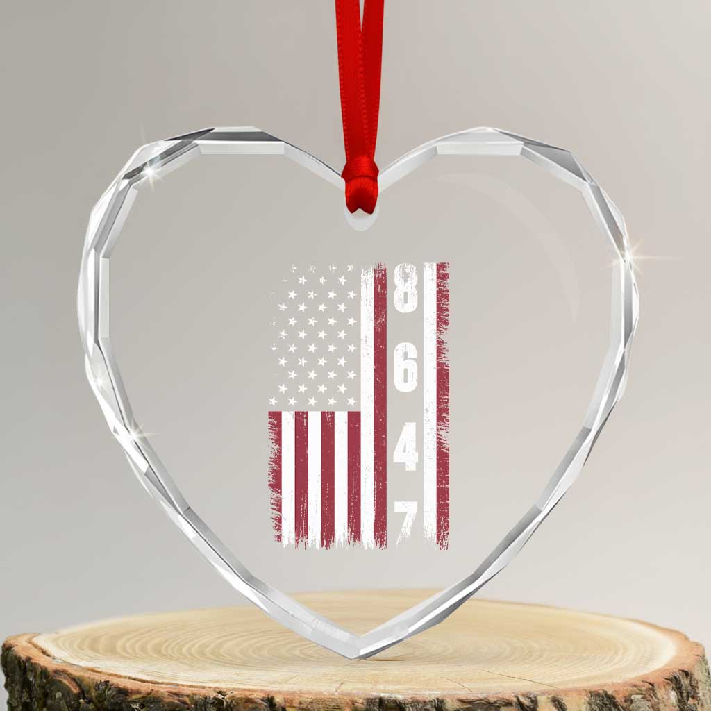 8647 Vintage US Flag Heart Crystal Glass Ornament Political Expression Apparel For Democrats TS12 Transparent Glass 3'' Heart Print Your Wear