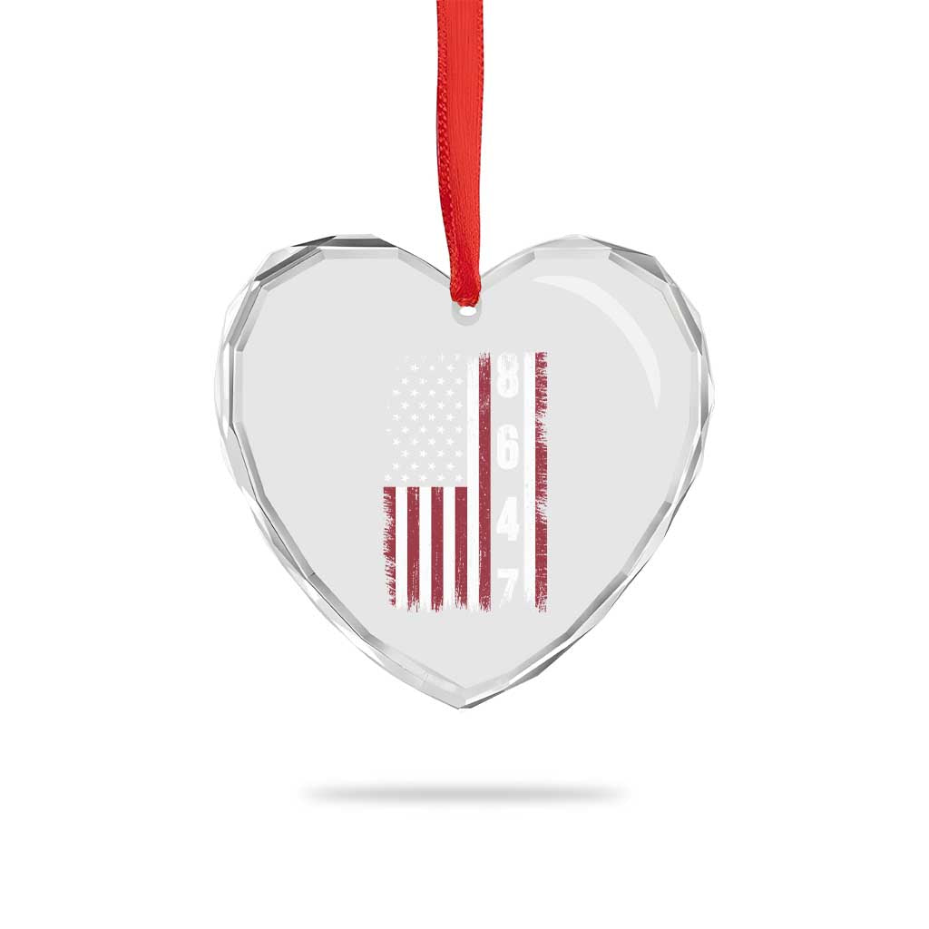 8647 Vintage US Flag Heart Crystal Glass Ornament Political Expression Apparel For Democrats TS12 Print Your Wear