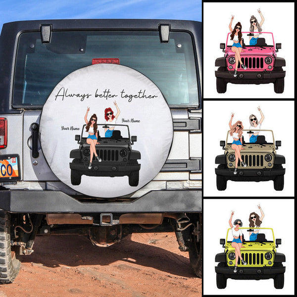 Custom Jeep Tire Cover With Camera Hole, Always Better Together Jeep