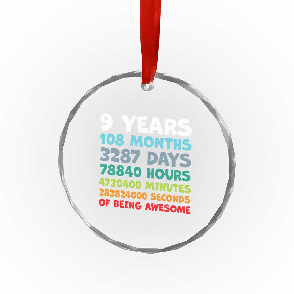 9 Year Old Bday Crystal Glass Ornament Son Boy 9yr 9th Birthday Gifts TS10 Print Your Wear