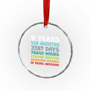 9 Year Old Bday Crystal Glass Ornament Son Boy 9yr 9th Birthday Gifts TS10 Print Your Wear