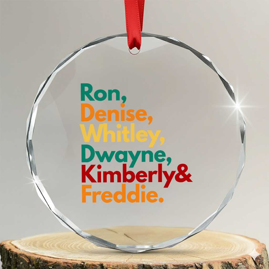 90s Black Sitcom HBCU Culture Tribute Crystal Glass Ornament Ron Denise Whitley Dwayne Kimberly Freddie TS02 Transparent Glass 3'' Circle Print Your Wear
