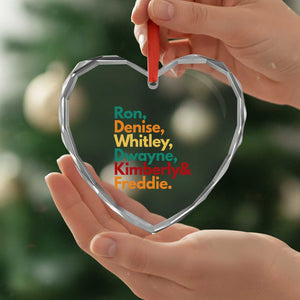 90s Black Sitcom HBCU Culture Tribute Heart Crystal Glass Ornament Ron Denise Whitley Dwayne Kimberly Freddie TS02 Print Your Wear