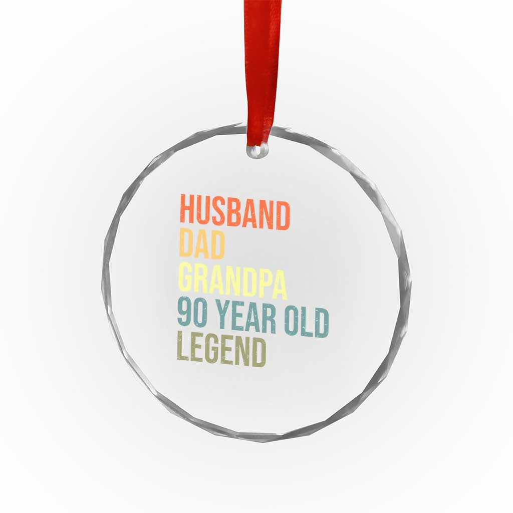 90th Birthday Crystal Glass Ornament Husband Dad Grandpa 90 Year Old Legend TS10 Print Your Wear