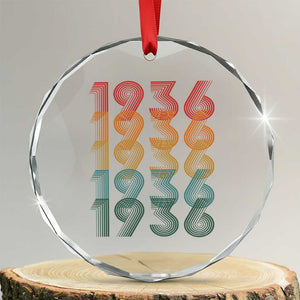 90th Birthday Crystal Glass Ornament Vintage 1936 Retro 90 Years Old Birthday