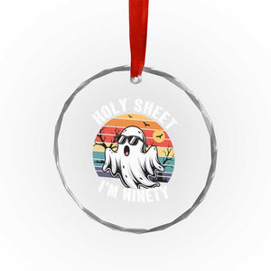 90th Birthday Halloween Ghost Crystal Glass Ornament Holy Sheet I'm Ninety
