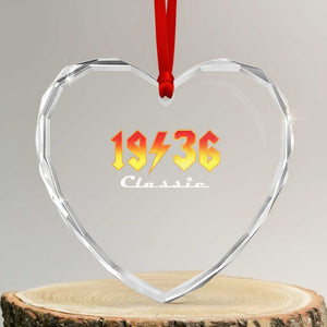 90th Birthday Heart Crystal Glass Ornament Classic Born 1936 Turning 90 Year Old TS10 Transparent Glass 3'' Heart Print Your Wear
