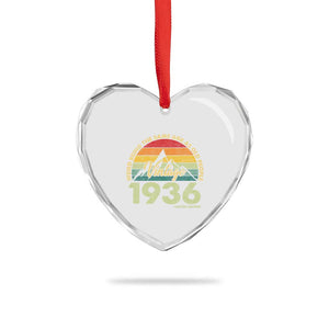 90th Birthday Heart Crystal Glass Ornament Vintage 1936 Weird Being the Same Age as Old People 90 Year Old Gift