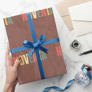 90th Birthday Noventa Wrapping Paper Roll Spanish Mexican 90 Years Old Bday TS11 Mocha Print Your Wear
