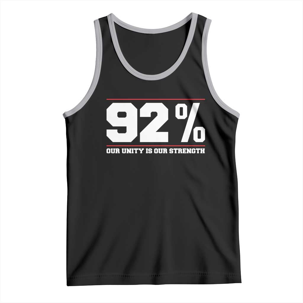 92 Percent Black Woman Power Tank Top 92% Our Unity Is Our Strength TS10 Black Athletic Heather Print Your Wear