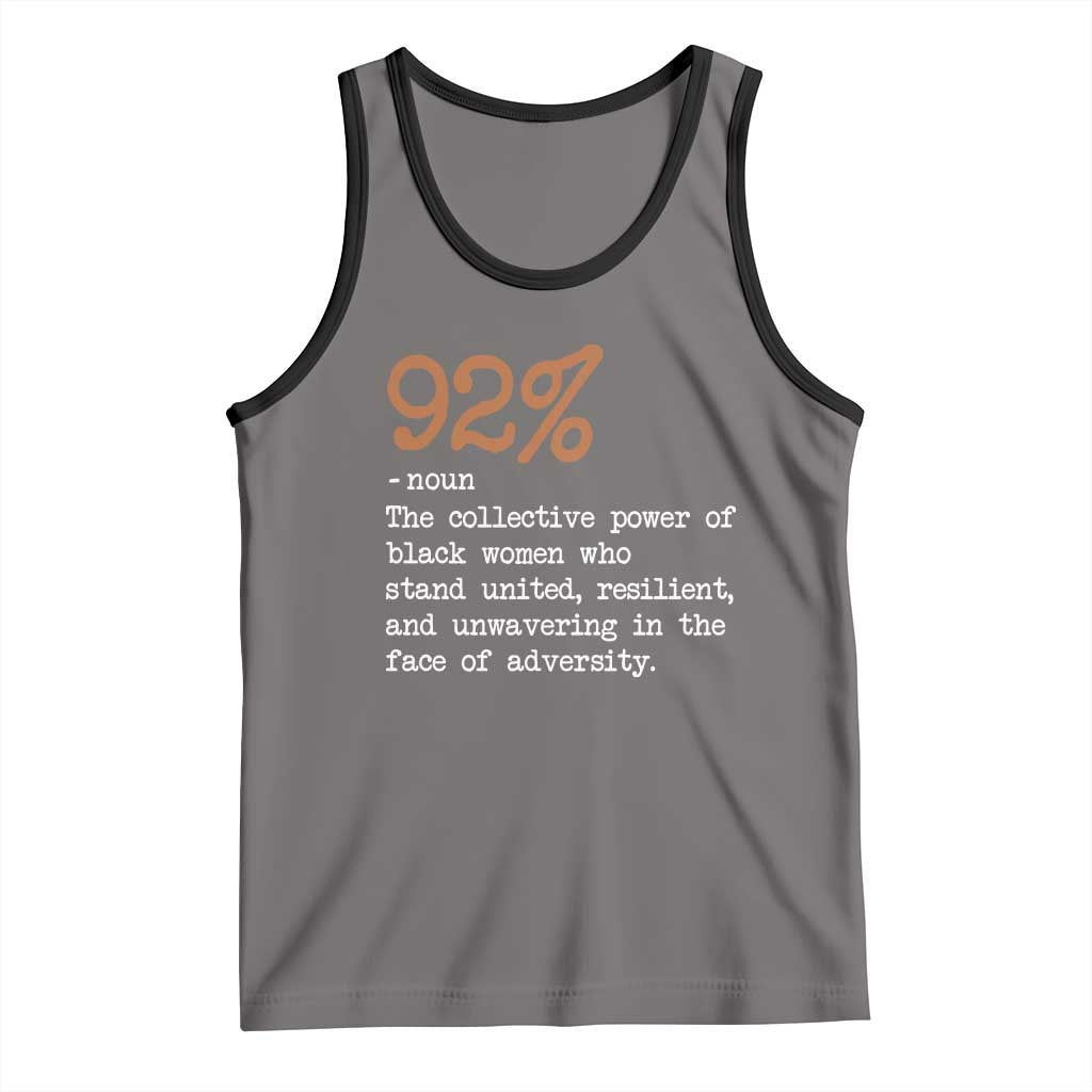 92 Percent Black Woman Power Tank Top The 92% African American Melanin Girls TS10 Deep Heather Black Print Your Wear