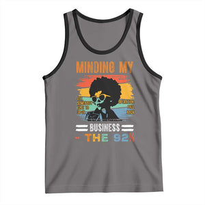 92 Percent Melanin African Women Tank Top Minding My Black Woman Business: The 92% TS10 Deep Heather Black Print Your Wear