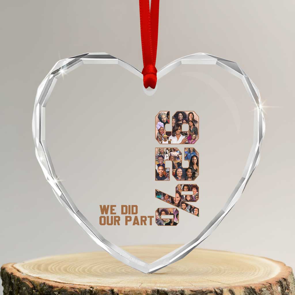 92 Percent Black Woman Power Heart Crystal Glass Ornament 92 Percent Melanin Girls TS10 Transparent Glass 3'' Heart Print Your Wear