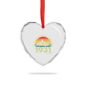 95th Birthday Heart Crystal Glass Ornament Vintage 1931 Limited Edition 95 Year Old Gift