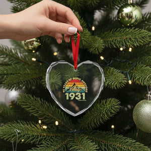95th Birthday Heart Crystal Glass Ornament Vintage 1931 Limited Edition 95 Year Old Gift