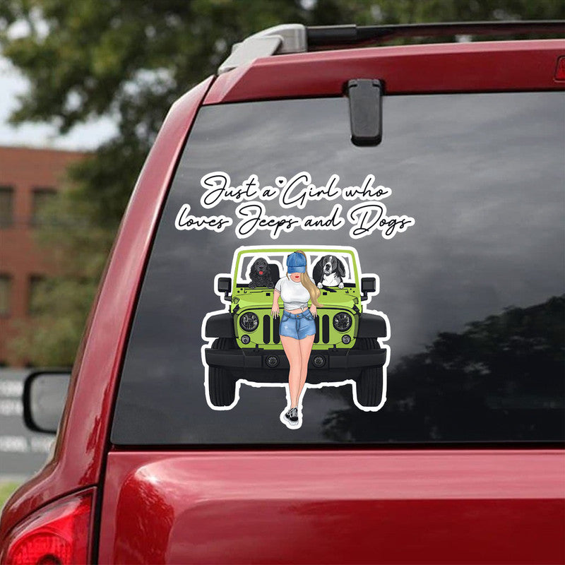 Personalized JP Decal Just A Girl Who Loves JPs and Dogs NO.3 CTM package 13x13cm Custom - Printyourwear