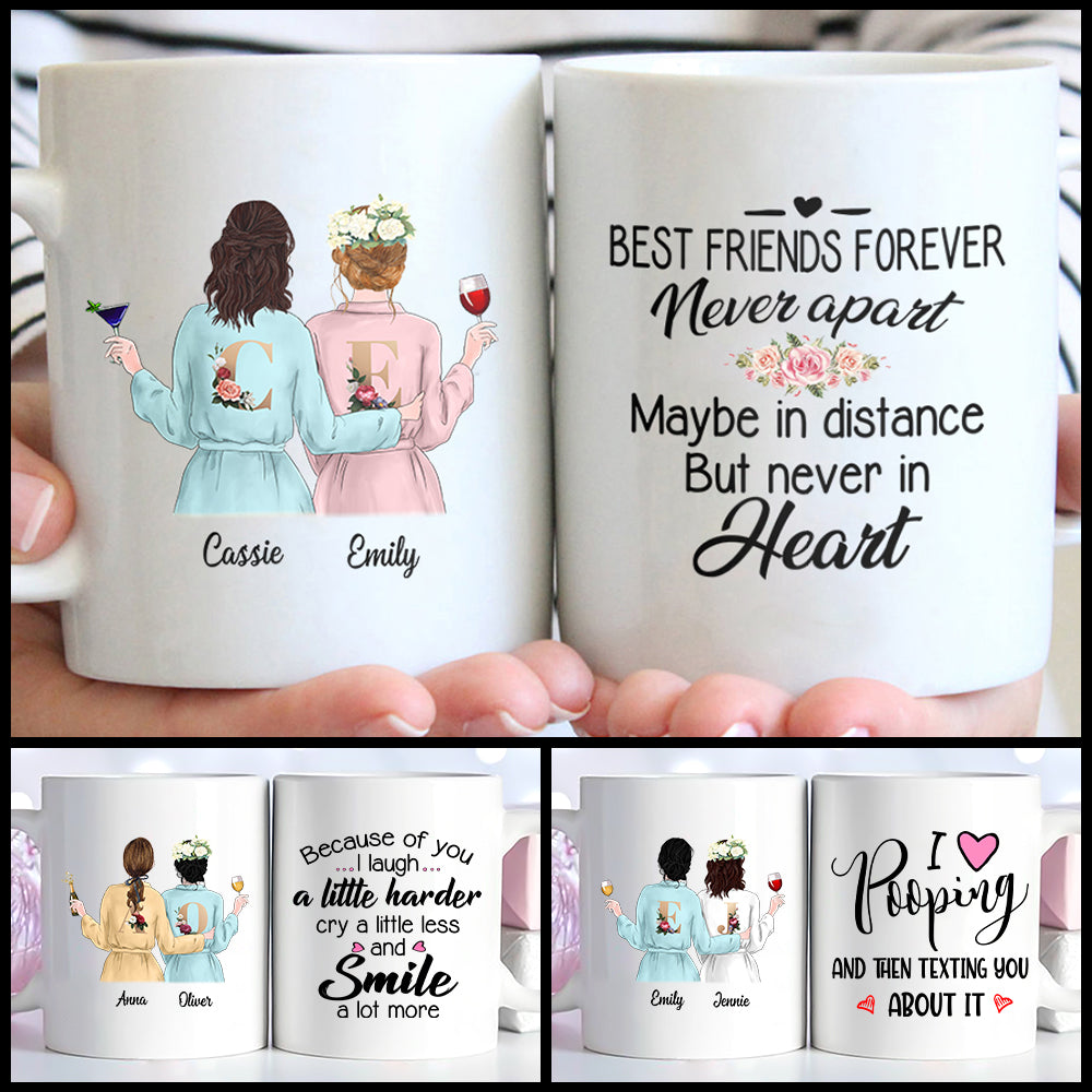 Personalized Christmas 2 Friends Mug, Bridal Party Gift CTM One Size 11oz size Custom - Printyourwear