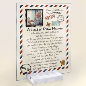 Personalized Photo A Letter From Heaven Acrylic Plaque Memorial Gift, Sympathy Gift CTM Custom - Printyourwear