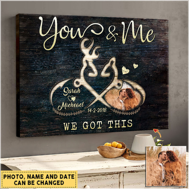 Personalized Deer Hunting Poster You & Me We Got This Deer Couple CTM Canvas Custom - Printyourwear
