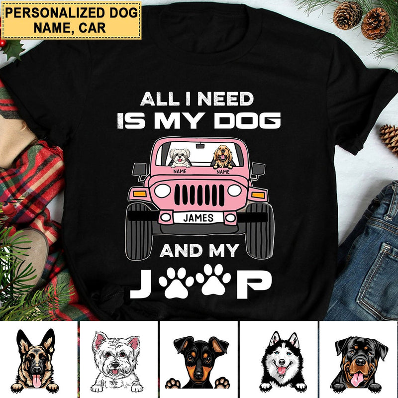 Custom Jeep T Shirt Dog Breeds All I Need Is My Dog and My Jeep CTM00 Youth Custom - Printyourwear