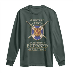 A Scot Is A Scot Even Unto A Hundred Generation Long Sleeve Shirt Scottish Pride TS11 Dark Forest Green Print Your Wear