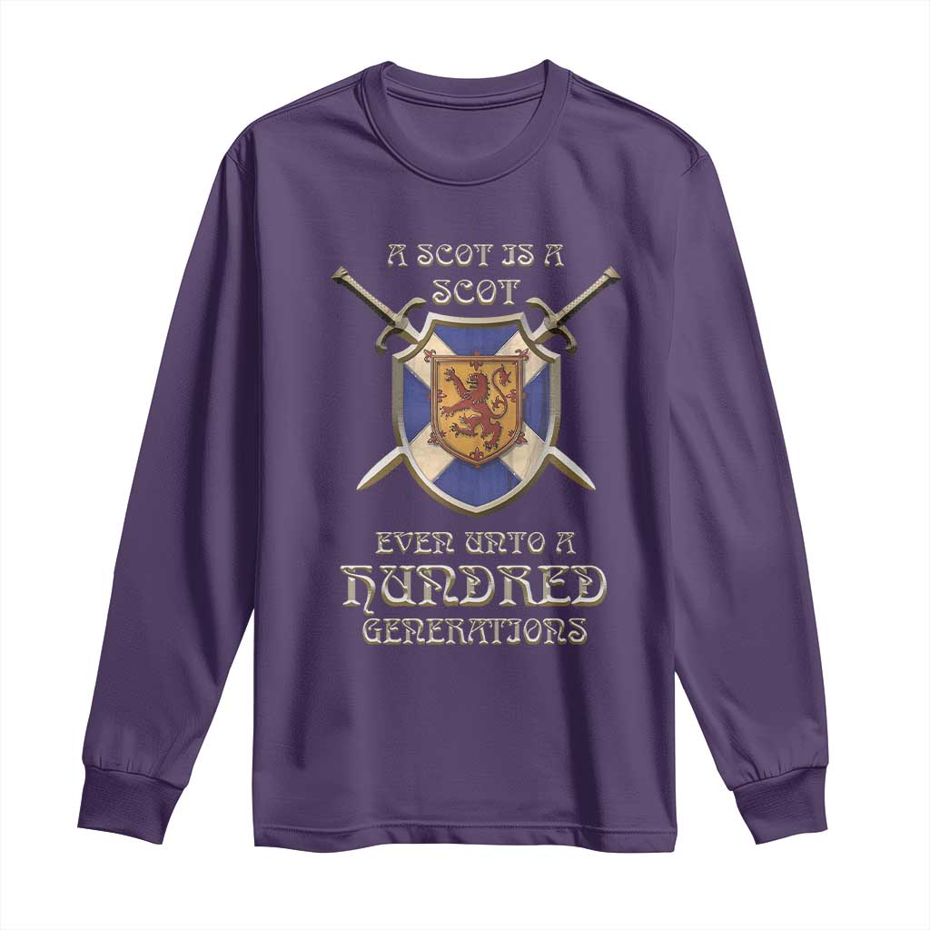 A Scot Is A Scot Even Unto A Hundred Generation Long Sleeve Shirt Scottish Pride TS11 Purple Print Your Wear