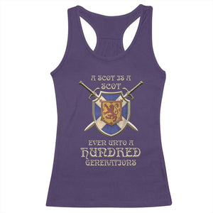 A Scot Is A Scot Even Unto A Hundred Generation Racerback Tank Top Scottish Pride TS11 Purple Print Your Wear