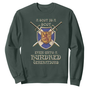 A Scot Is A Scot Even Unto A Hundred Generation Sweatshirt Scottish Pride TS11 Dark Forest Green Print Your Wear