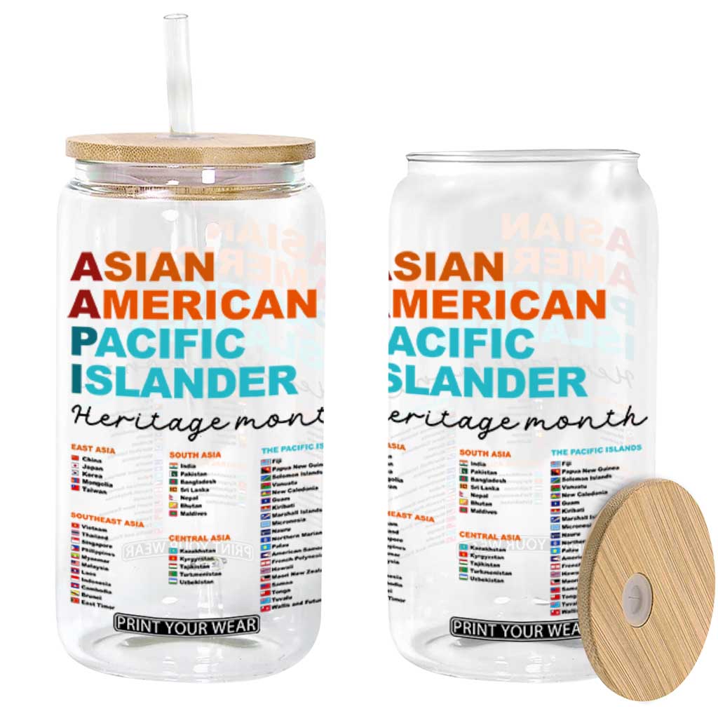 AAPI Heritage Month Glass Can Asian American and Pacific Islander Countries Pride TS02 White Print Your Wear
