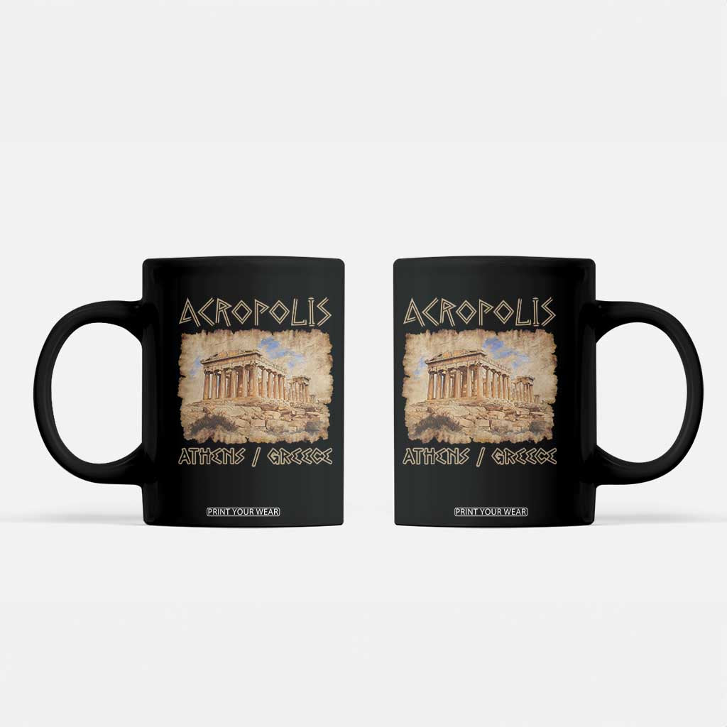 Acropolis Athens Greece Souvenir Greek Parthenon Coffee Mug TS09 Black Print Your Wear