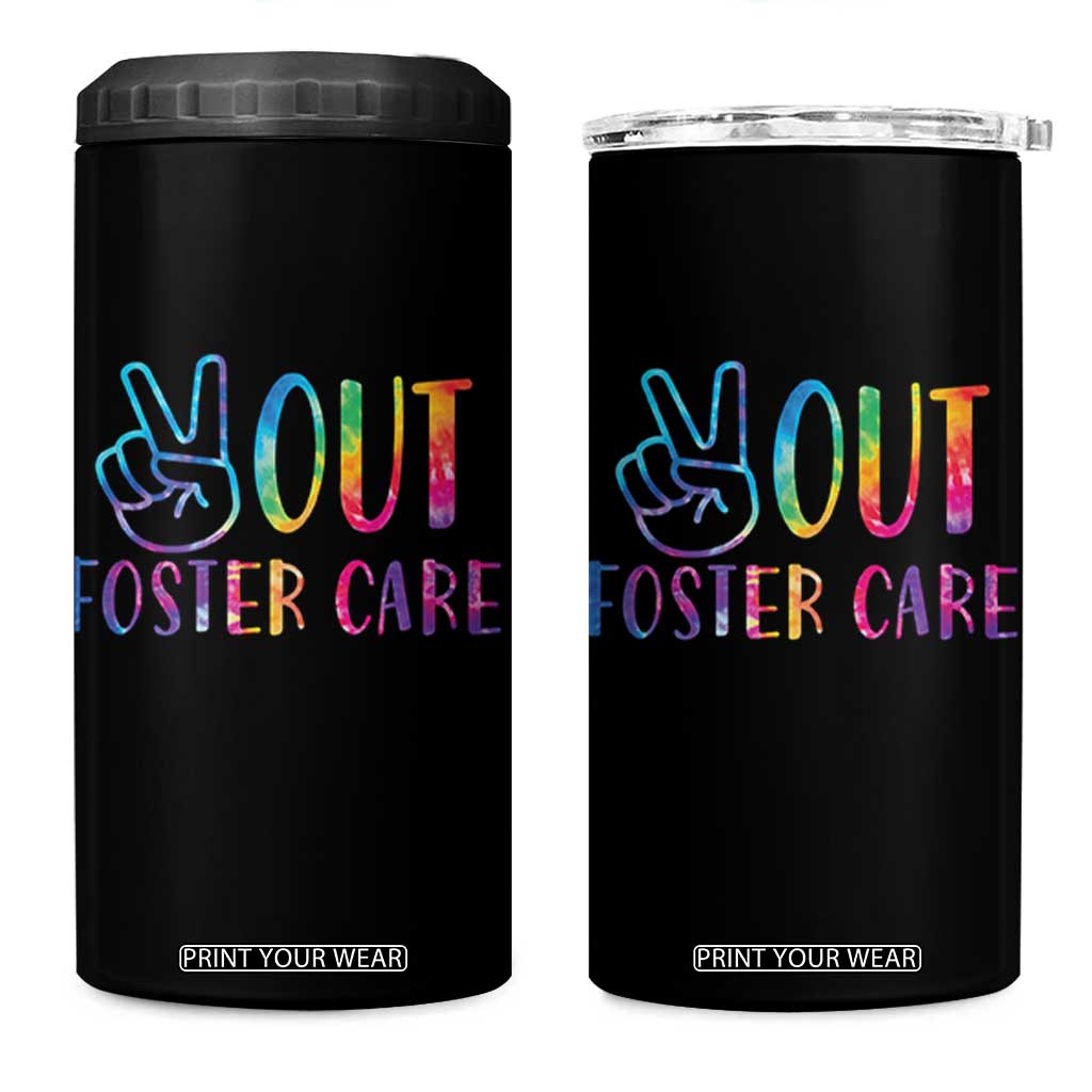 Adoption Foster Parents 4 in 1 Can Cooler Tumbler Peace Out Foster Care TS11 One Size: 16 oz Black Print Your Wear