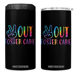 Adoption Foster Parents 4 in 1 Can Cooler Tumbler Peace Out Foster Care TS11 One Size: 16 oz Black Print Your Wear