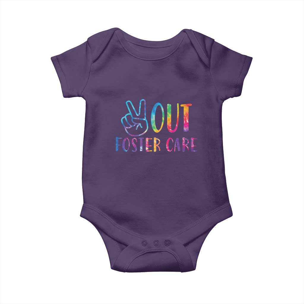 Adoption Foster Parents Baby Onesie Peace Out Foster Care TS11 Purple Print Your Wear