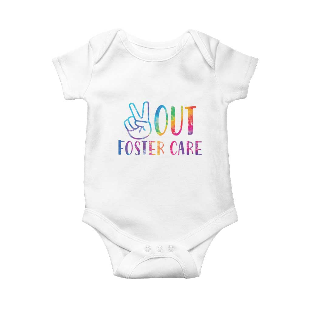 Adoption Foster Parents Baby Onesie Peace Out Foster Care TS11 White Print Your Wear