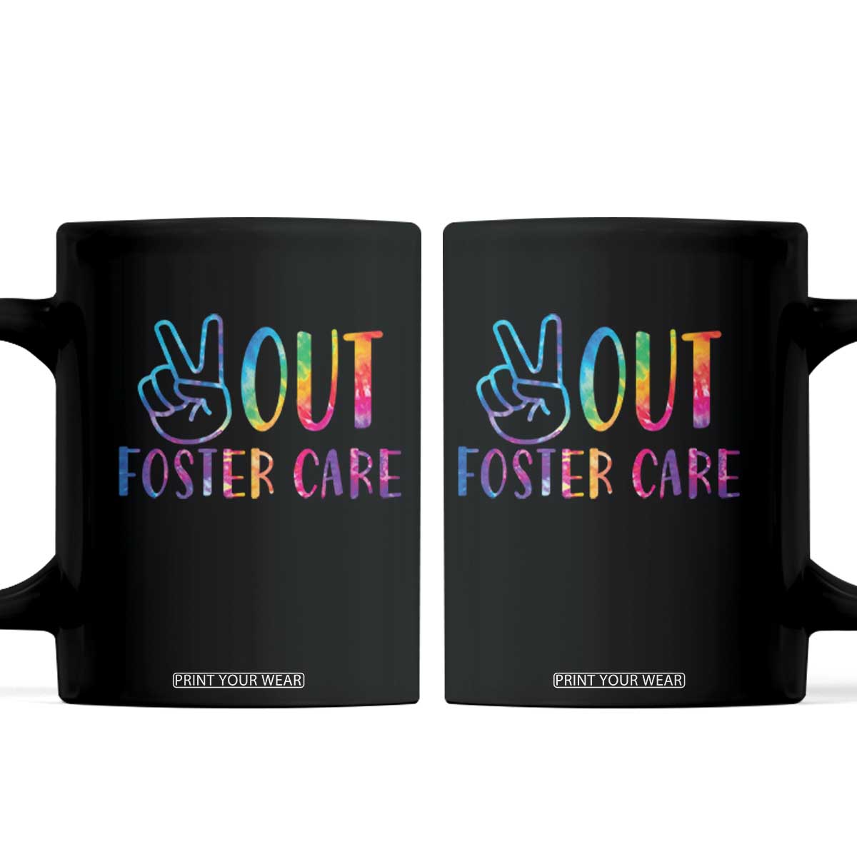 Adoption Foster Parents Coffee Mug Peace Out Foster Care TS11 Black Print Your Wear