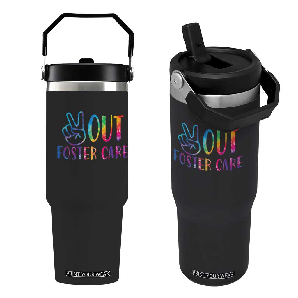 Adoption Foster Parents Flip Straw Tumbler Peace Out Foster Care TS11 One Size: 30 oz Black Print Your Wear