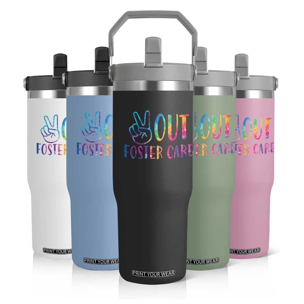Adoption Foster Parents Flip Straw Tumbler Peace Out Foster Care TS11 Print Your Wear