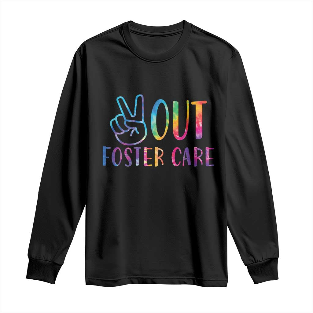 Adoption Foster Parents Long Sleeve Shirt Peace Out Foster Care TS11 Black Print Your Wear