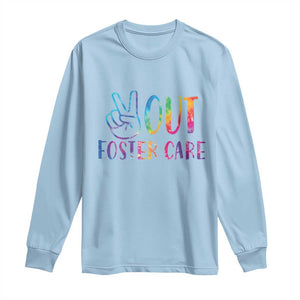 Adoption Foster Parents Long Sleeve Shirt Peace Out Foster Care TS11 Light Blue Print Your Wear