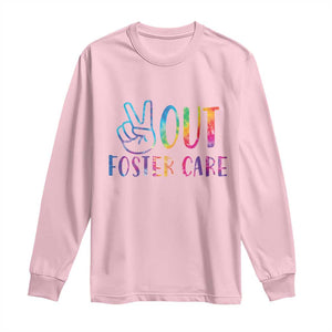 Adoption Foster Parents Long Sleeve Shirt Peace Out Foster Care TS11 Light Pink Print Your Wear