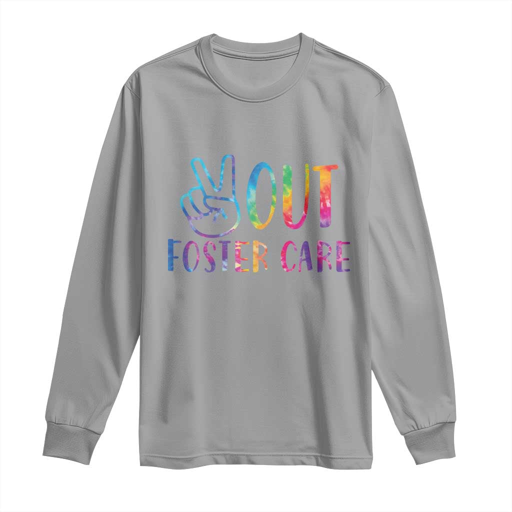 Adoption Foster Parents Long Sleeve Shirt Peace Out Foster Care TS11 Sport Gray Print Your Wear