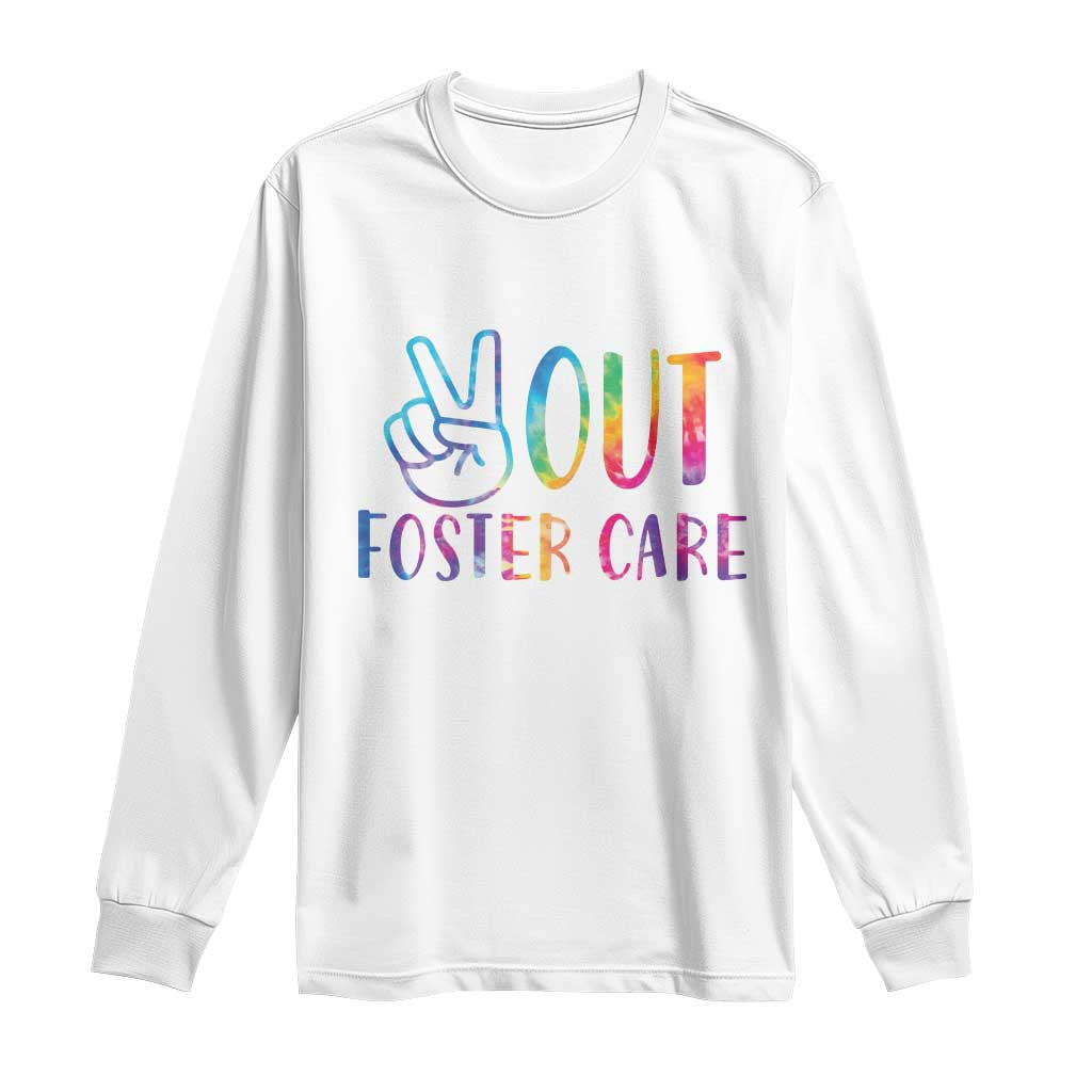 Adoption Foster Parents Long Sleeve Shirt Peace Out Foster Care TS11 White Print Your Wear