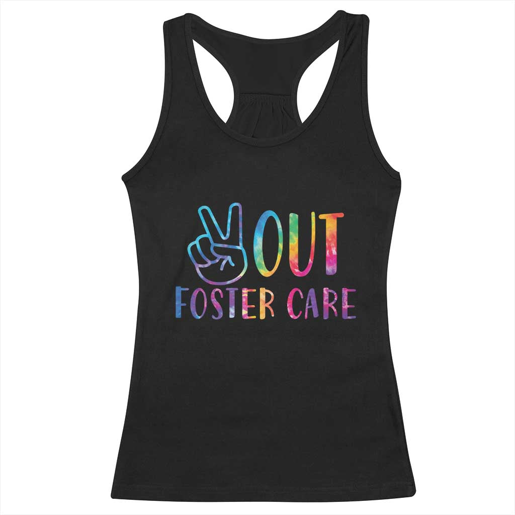 Adoption Foster Parents Racerback Tank Top Peace Out Foster Care TS11 Black Print Your Wear