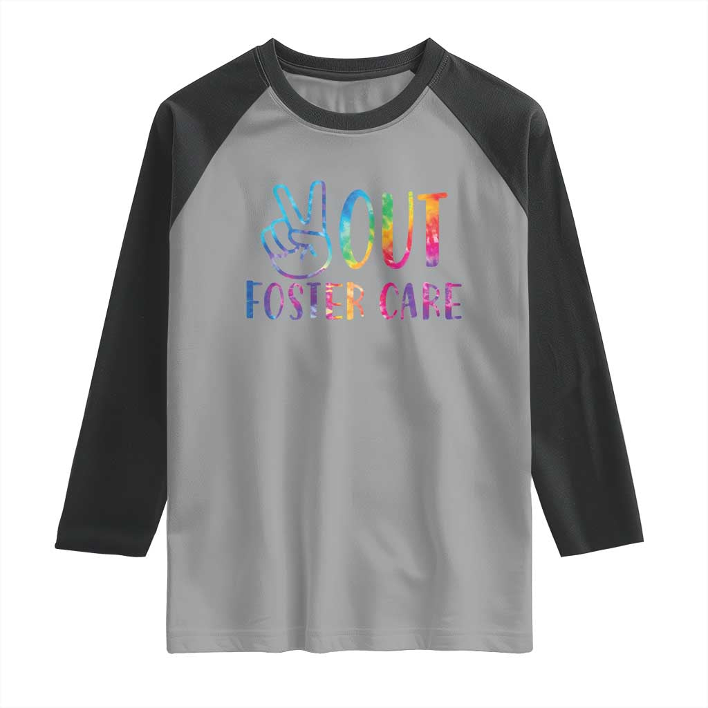 Adoption Foster Parents Raglan Shirt Peace Out Foster Care TS11 Sport Gray Black Print Your Wear