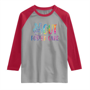 Adoption Foster Parents Raglan Shirt Peace Out Foster Care TS11 Sport Gray Red Print Your Wear