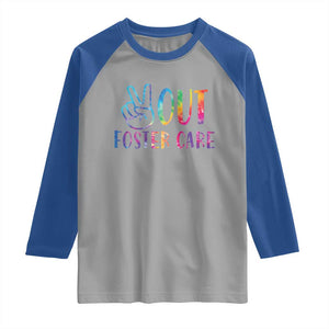 Adoption Foster Parents Raglan Shirt Peace Out Foster Care TS11 Sport Gray Royal Print Your Wear