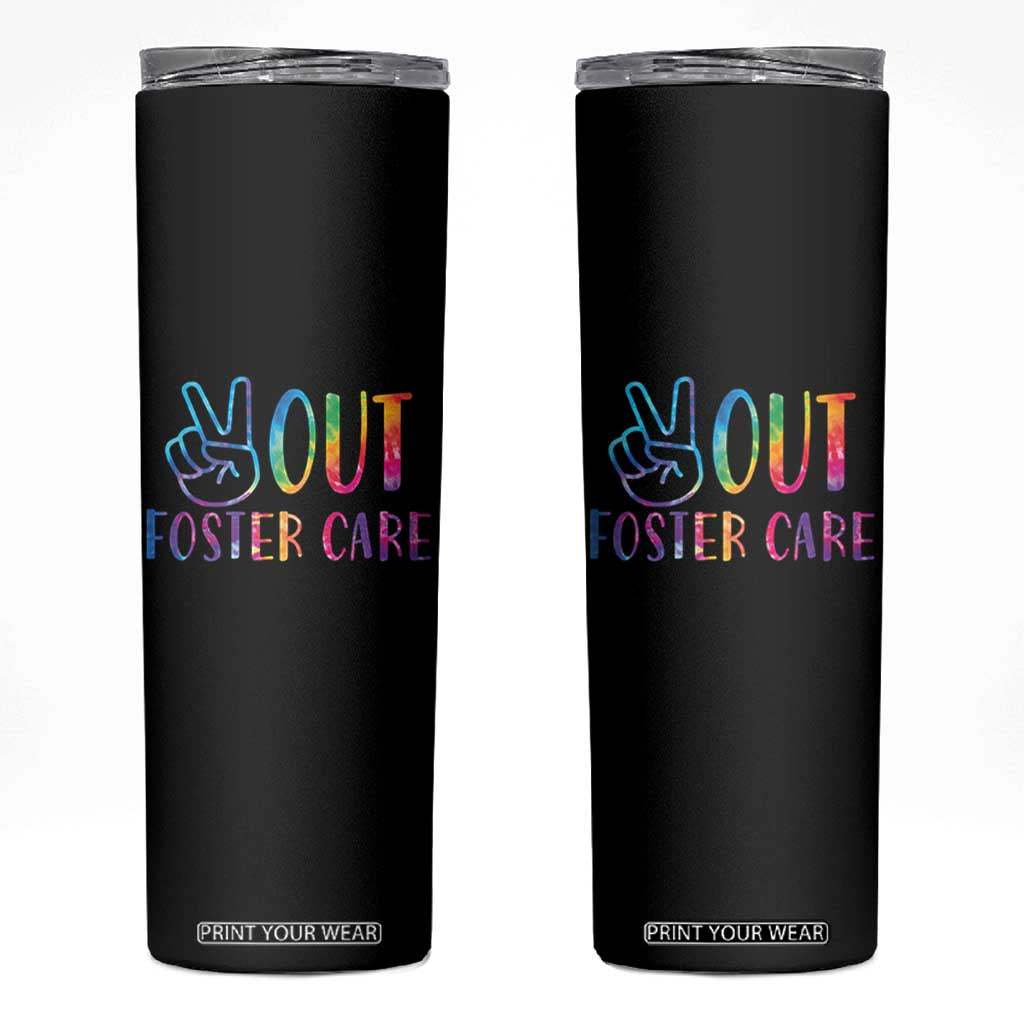 Adoption Foster Parents Skinny Tumbler Peace Out Foster Care TS11 Black Print Your Wear